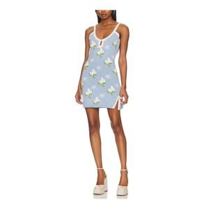 Loveshackfancy 'Lopez' Blue Bow Jacquard Accent Dress Size M